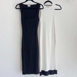 ZARA & Superdown Dress Small Lot of 2 Bodycon Midi Tank Rib Knit Minimalist